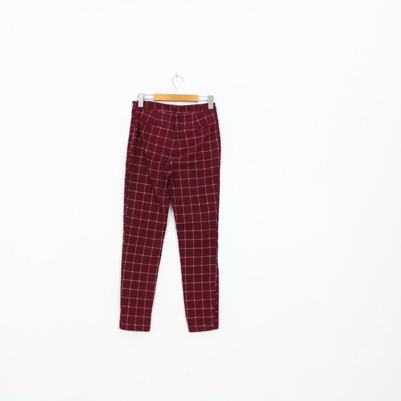 *Forever 21 Red Plaid Skinny High Rise Dress Pant - Picture 6 of 7